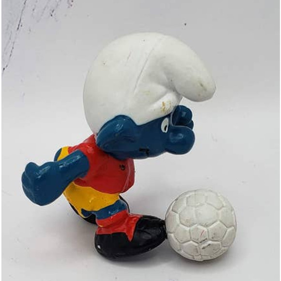 Smurf Soccer Smurf 20035 Peyo Vintage 1980s - Picture 4 of 7